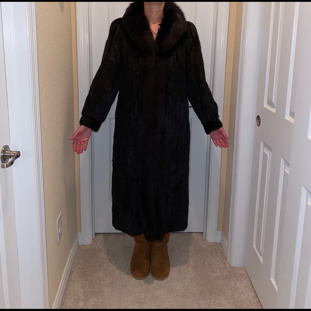 Mink and fox fur coat